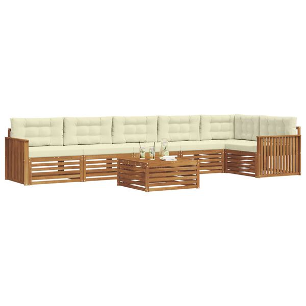 vidaXL Zestaw sof na zewnątrz z poduszką 7 pcs Naturalny i Kremowy