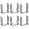 vidaXL Kotwy do słupk&oacute;w, 6 szt., srebrne, 12 x 6 x 15 cm, stal