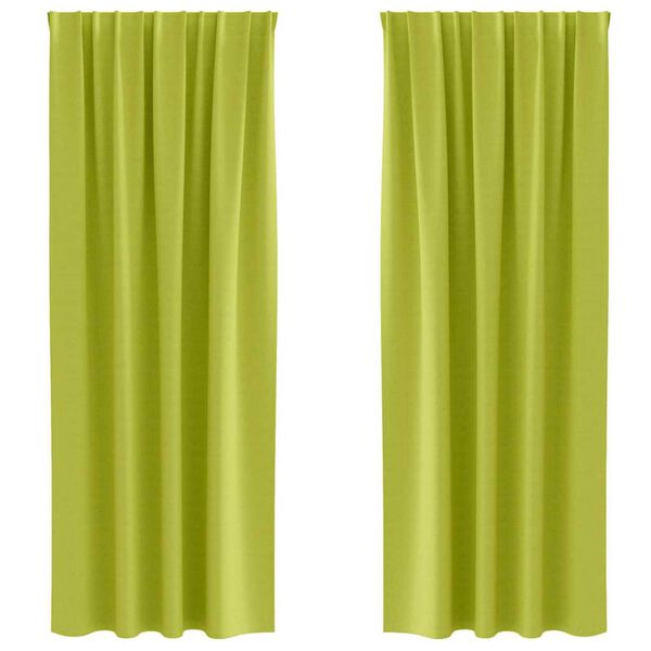 vidaXL Firany blackout z k&oacute;łkami 2 pcs Zielony 225 x 140 cm Poliester