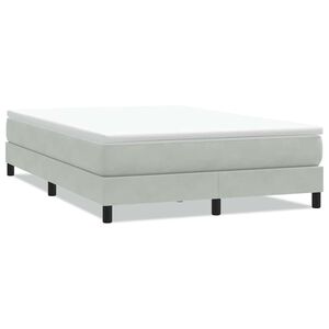 vidaXL Ł&oacute;żko Box Spring bez materaca Jasnoszary 140x210 cm Aksamit