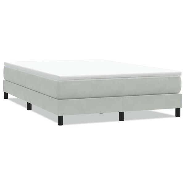 vidaXL Ł&oacute;żko Box Spring bez materaca Jasnoszary 140x210 cm Aksamit