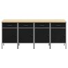 vidaXL Szafka robocza z szufladą 4 pcs Czarny i szary 200 x 55 x 85 cm