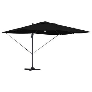 vidaXL Parasol plażowy Czarny 351 x 250 x 253 cm Poliester i aluminium