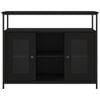 vidaXL Szafka, czarna, 100x35x80 cm, materiał drewnopochodny