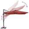 vidaXL Parasol Roma Czerwony 286 x 285 x 270 cm Aluminium i Poliester