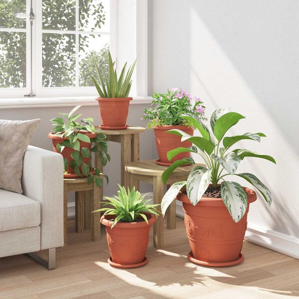 vidaXL Doniczki 6 pcs Czerwony ceglasty &Oslash; 26 x 21.5 cm