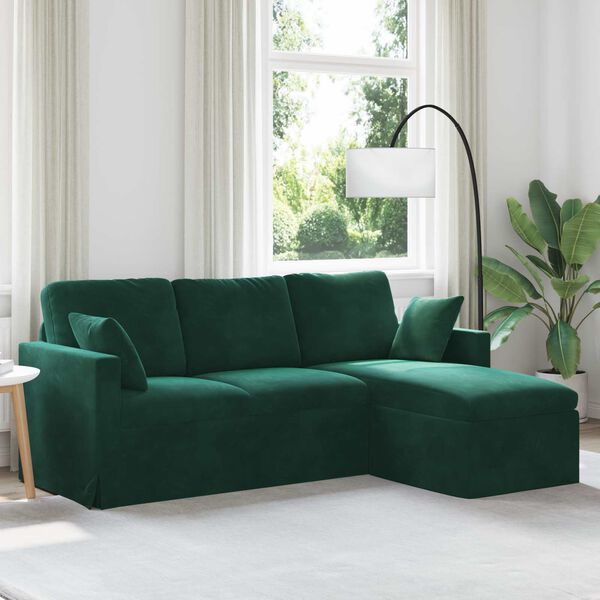 vidaXL Sofa Ciemna zieleń 198 x 134 x 80 cm Aksamit