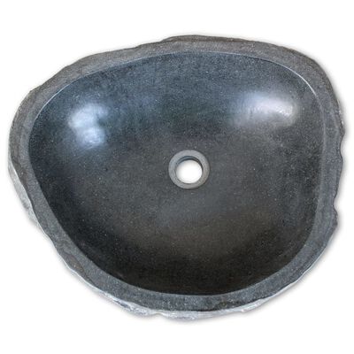 vidaXL Owalna umywalka z kamienia rzecznego, 46-52 cm