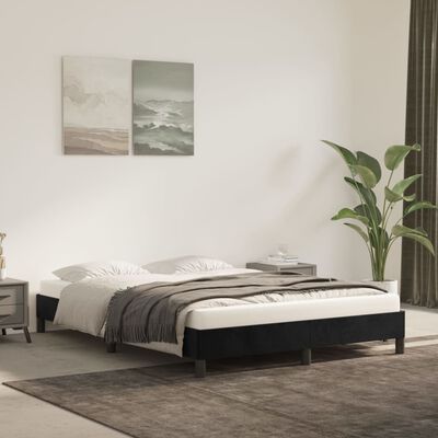 vidaXL Rama łóżka, czarna, 140 x 200 cm, tapicerowana aksamitem