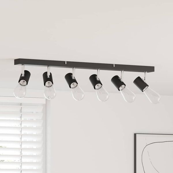 vidaXL Reflektor sufitowy Czarny 73 x 6,5 x 11,5 cm Metal