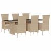 vidaXL 9-cz. zestaw mebli ogrodowych z poduszkami, beżowy, polirattan