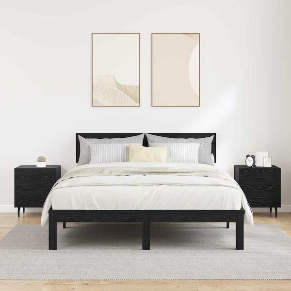 vidaXL Szafka Nocna z szufladą 2 pcs Czarny Dąb 40 x 35 x 47,5 cm