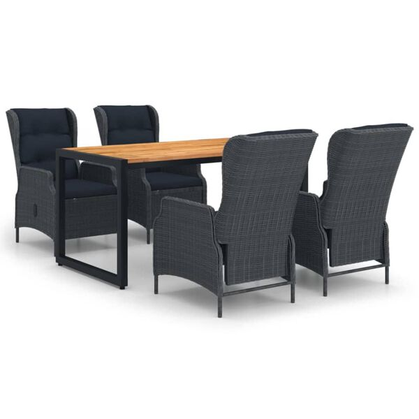 vidaXL 5-częściowy zestaw mebli ogrodowych, ciemnoszary