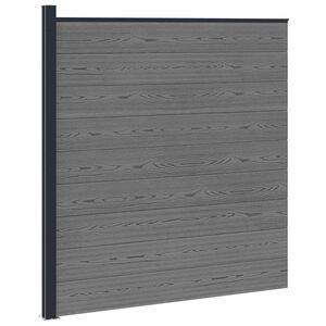 vidaXL Zestaw ogrodzeniowy 175 x 186 cm WPC i aluminium Szary