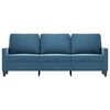 vidaXL Sofa 3-osobowa, niebieski, 180 cm, tapicerowana aksamitem
