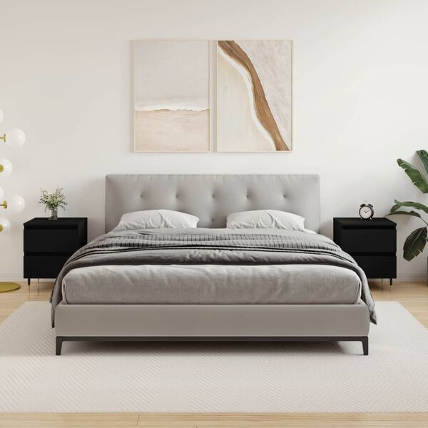 vidaXL Szafki nocne, 2 szt., czarne, 40x35x50 cm