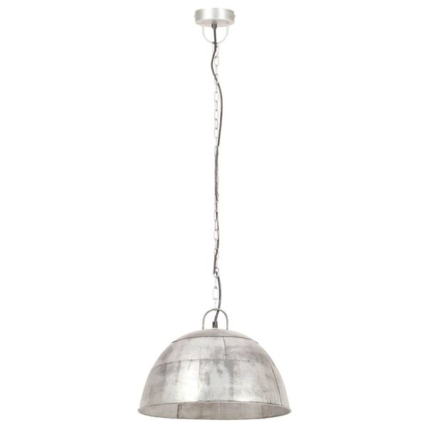 vidaXL Industrialna lampa wisząca, 25 W, srebrna, okrągła, 41 cm, E27