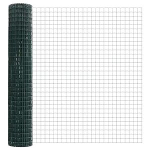 vidaXL Ogrodzenie Euro z słupkiem 10 x 1,6 m Stal pokryta PVC zielony