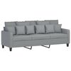 vidaXL 3-osobowa sofa z podnóżkiem, jasnoszara, 180 cm, tkaniną