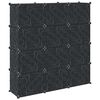 vidaXL Regał kostkowy z 12 przegrodami i drzwiczkami, czarny, PP
