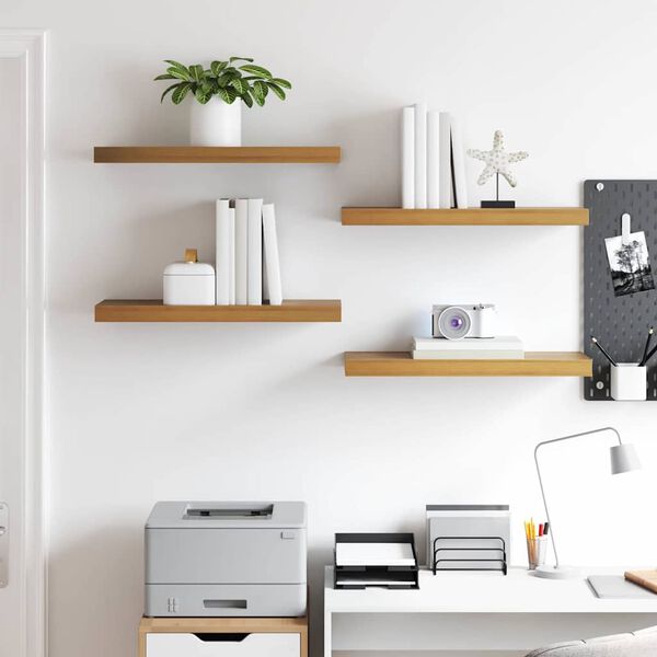 vidaXL P&oacute;łka ścienna Montowane na ścianie 4 pcs Brązowy 50 x 23 x 4 cm