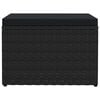 vidaXL Podn&oacute;żek ogrodowy z poduszką, czarny, rattan PE