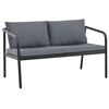 vidaXL 2-osobowa sofa ogrodowa z poduszkami, aluminium, szara