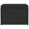 vidaXL Podn&oacute;żek ogrodowy z poduszką, czarny, rattan PE