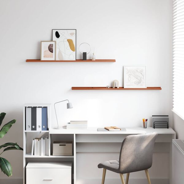 vidaXL P&oacute;łka ścienna z p&oacute;łką 2 pcs Czerwony 115 x 9 x 3 cm