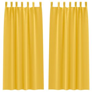 vidaXL Firany blackout z k&oacute;łkami 2 szt. Musztardowy ż&oacute;łty 225 x 140 cm