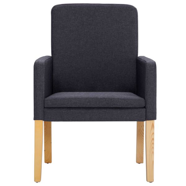 vidaXL Krzesła stołowe, 2 szt., ciemnoszare, obite tkaniną