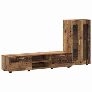 vidaXL Zestaw szafek RTV FLORIN Stare drewno Materiał drewnopochodny