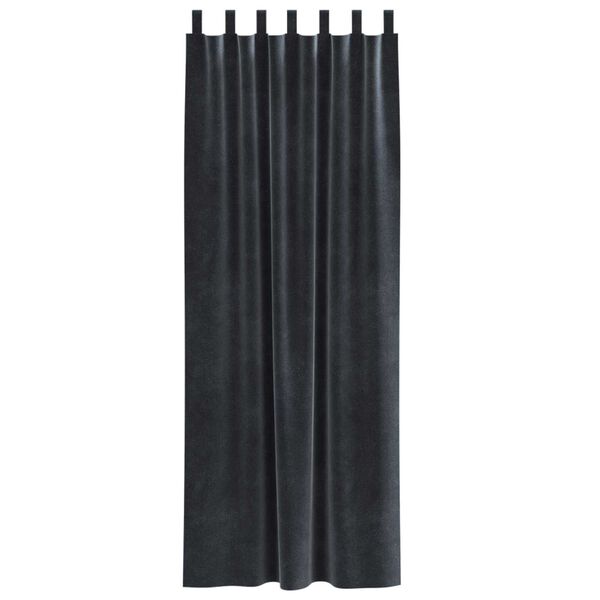 vidaXL Zasłony zaciemniające 2 pcs Ciemnoszary 140 x 225 cm Aksamit