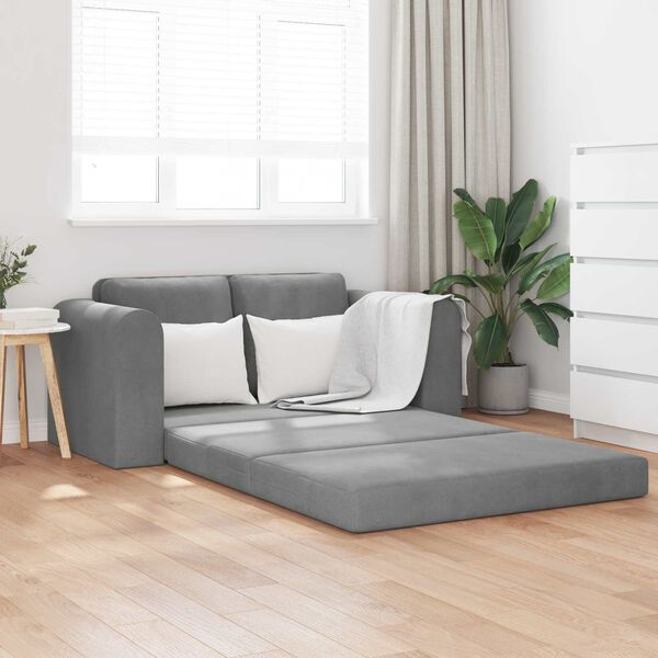 vidaXL Sofa Bed 60cm Ciemnoszary Aksamit