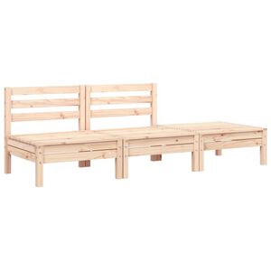 vidaXL Ogrodowa sofa 3-osobowa, lite drewno sosnowe