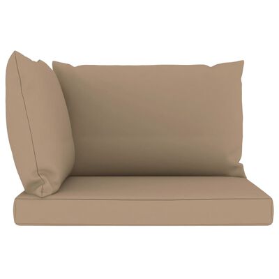 vidaXL Poduszki na sofę z palet, 3 szt., kolor taupe, tkanina