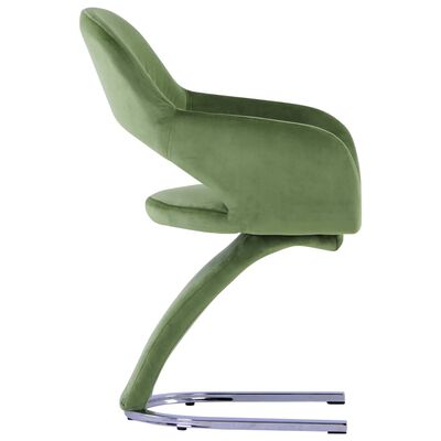 vidaXL Krzesła stołowe, 4 szt., zielone, aksamitne