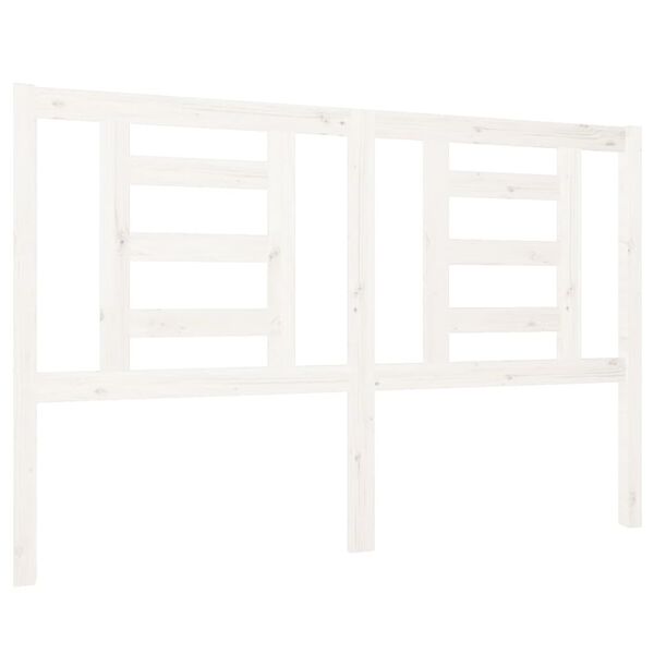 vidaXL Wezgłowie ł&oacute;żka, białe, 126x4x100 cm, lite drewno sosnowe