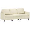vidaXL 3-osobowa sofa z podn&oacute;żkiem, kremowa, 180 cm, sztuczna sk&oacute;ra