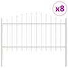 vidaXL Ogrodzenie Ogrodowe 8 pcs Biały 170 x 140 cm