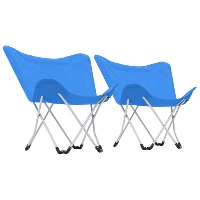 vidaXL Krzesła turystyczne motyle, 2 szt., składane, niebieskie