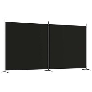 vidaXL Parawan 2-panelowy, czarny, 348 x 180 cm, tkanina