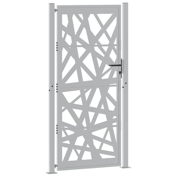vidaXL Brama ogrodowa 100x200 cm Stal nierdzewna Lekka konstrukcja