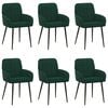 vidaXL Krzesła jadalne 6 pcs Welur Ciemnozielony 57 x 50 x 85 cm
