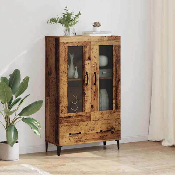 vidaXL Highboard z szufladą Stare drewno 70 x 31 x 115 cm