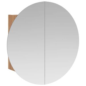 vidaXL Szafka łazienkowa z lustrem i LED, dąb, 40x40x17,5 cm