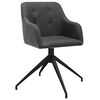 vidaXL Obrotowe krzesła stołowe, 6 szt., ciemnoszare, obite tkaniną