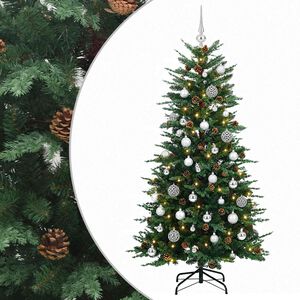 vidaXL Sztuczna choinka z bombką 120 cm 150 LED Ciepła biel PE i PVC