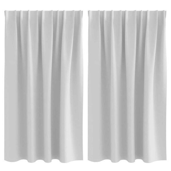 vidaXL Firany blackout z k&oacute;łkami 2 pcs Jasnoszary 140 x 140 cm