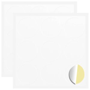 vidaXL Naklejka 2 szt. Biały &Oslash; 20 x 0,5 mm Papier